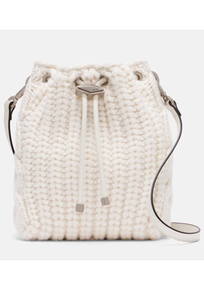 Jimmy Choo Cinch Mini cable-knit bucket bag