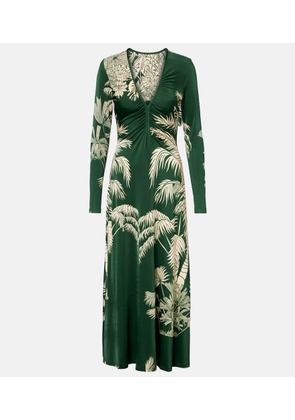 Johanna Ortiz Printed ruched jersey midi dress