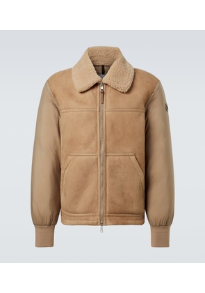 Moncler Tonnay suede and shearling down jacket