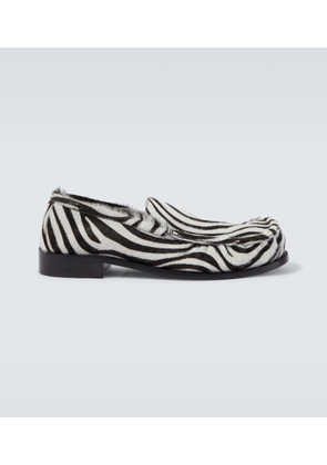 Dries Van Noten Animal-printed calf hair loafers