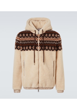 Moncler Jacquard teddy zip-up hoodie