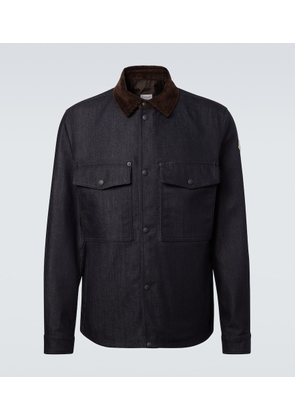 Moncler Corduroy-trimmed denim shirt jacket