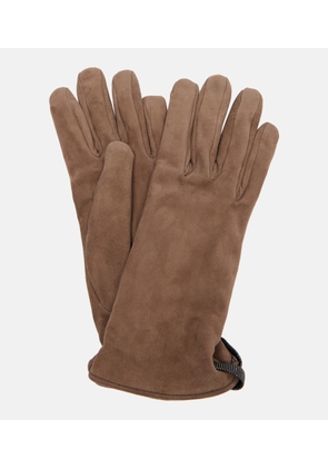 Brunello Cucinelli Monili suede gloves