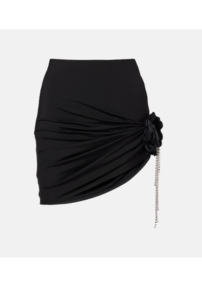 Area Draped embellished jersey miniskirt