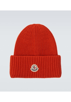 Moncler Logo wool and cashmere beanie