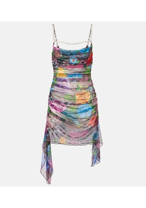 Area Crystal-embellished tulle minidress