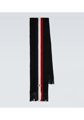 Moncler Fringed virgin wool scarf