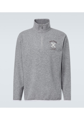 Brunello Cucinelli Cashmere and cotton-blend half-zip sweatshirt