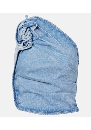 Magda Butrym Draped one-shoulder denim top