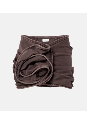 Magda Butrym Floral-applique denim miniskirt