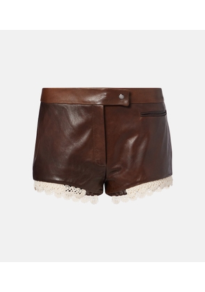 Magda Butrym Crochet leather shorts