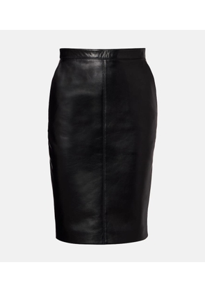 Saint Laurent High-rise leather miniskirt