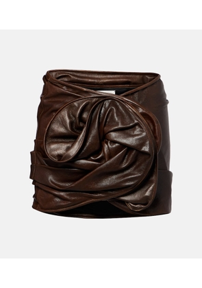 Magda Butrym Gathered leather miniskirt