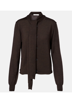 Lemaire Twisted tie-detail wool-blend cardigan