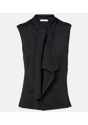 Lemaire Asymmetric wool-blend tie-neck vest