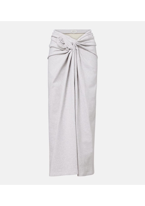 Magda Butrym Floral-applique cotton midi skirt