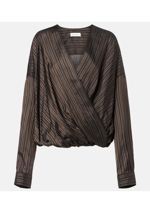 Dries Van Noten Striped draped wrap top