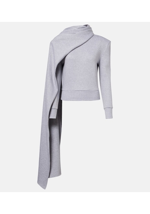 Magda Butrym Scarf-detail cotton-blend sweatshirt