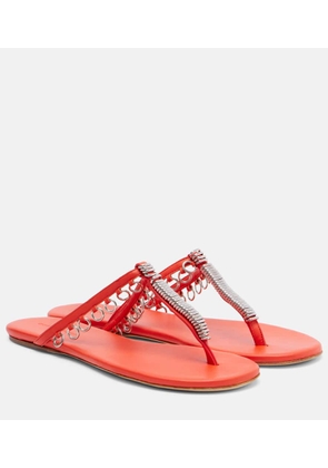 Christopher Esber Pierced embellished leather thong sandals