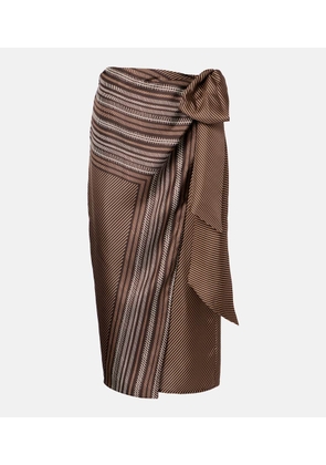 Max Mara Edro striped silk wrap skirt