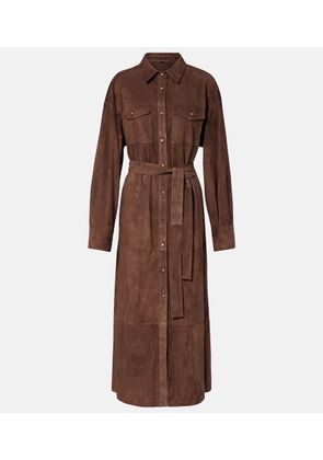 Brunello Cucinelli Monili belted suede shirt dress