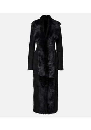 Magda Butrym Shearling-trimmed suede coat