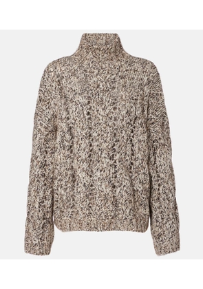Brunello Cucinelli Cable-knit wool and cashmere turtleneck sweater