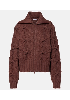 Brunello Cucinelli Cable-knit cashmere zip-up cardigan