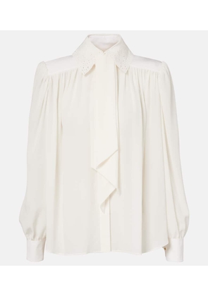 Chloe Scarf-detail silk crepe de chine blouse