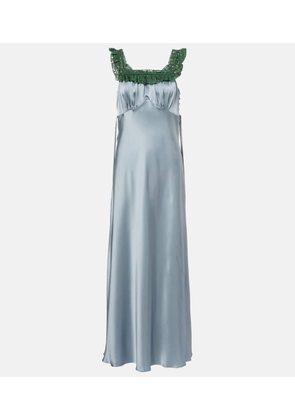 Chloe Lace-trimmed silk satin maxi dress