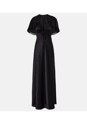 Chloe Lace-trimmed silk satin maxi dress