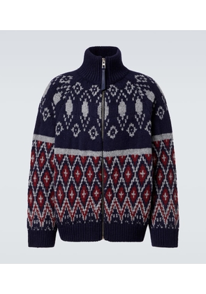 Loewe Wool jacquard zip-up sweater
