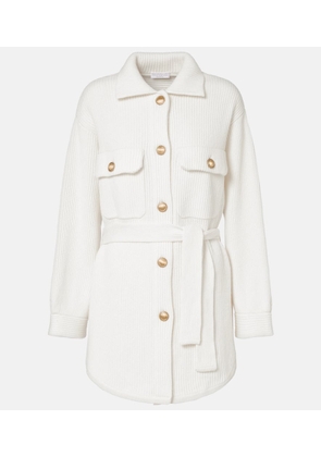 Brunello Cucinelli Belted wool, cashmere, and silk cardigan