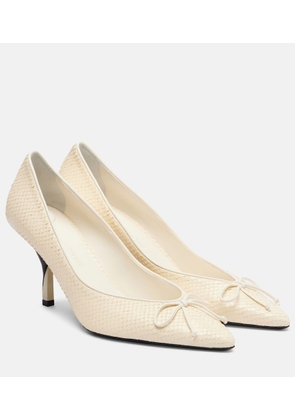 Jacquemus Tourni snake-effect leather pumps