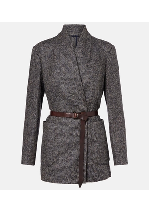 Brunello Cucinelli Herringbone Monili wool-blend tweed blazer