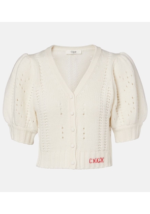 Chloe Pointelle wool and cashmere cardigan