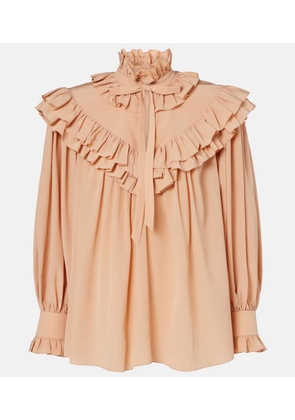 Chloe Ruffled silk crepe de chine blouse