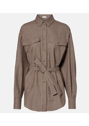 Brunello Cucinelli Checked virgin wool overshirt