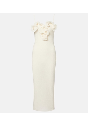 Magda Butrym Floral-applique crepe midi dress