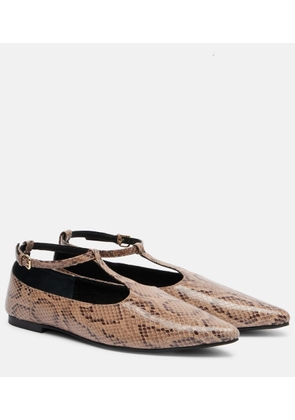 A.Emery Ward snake-effect leather Mary Jane flats