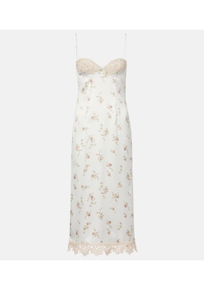 Magda Butrym Floral crochet-trimmed silk slip dress