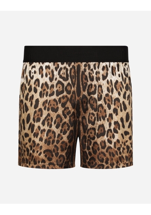 Dolce & Gabbana Leopard-print Silk Shorts - Man Underwear And Loungewear Animal Print 6
