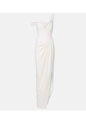 Alex Perry Bridal draped off-shoulder crepe corset gown