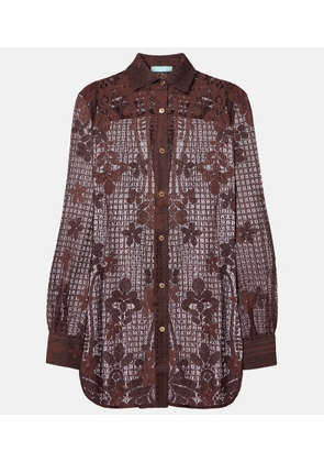 Melissa Odabash Daria cotton-blend lace top