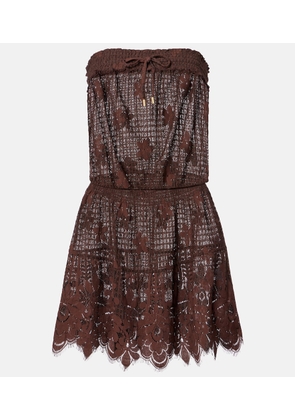 Melissa Odabash Isla cotton-blend lace minidress