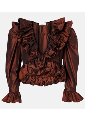 Chloe Ruffled silk crop top