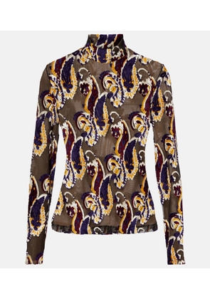 Etro Paisley semi-sheer top