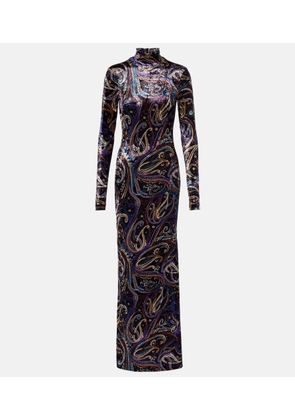 Etro Sequined turtleneck gown