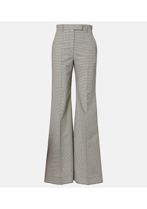 Valentino Checked wool and mohair wide-leg pants