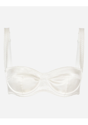 Dolce & Gabbana Reggiseno Balconcino - Woman Underwear White Silk 4b